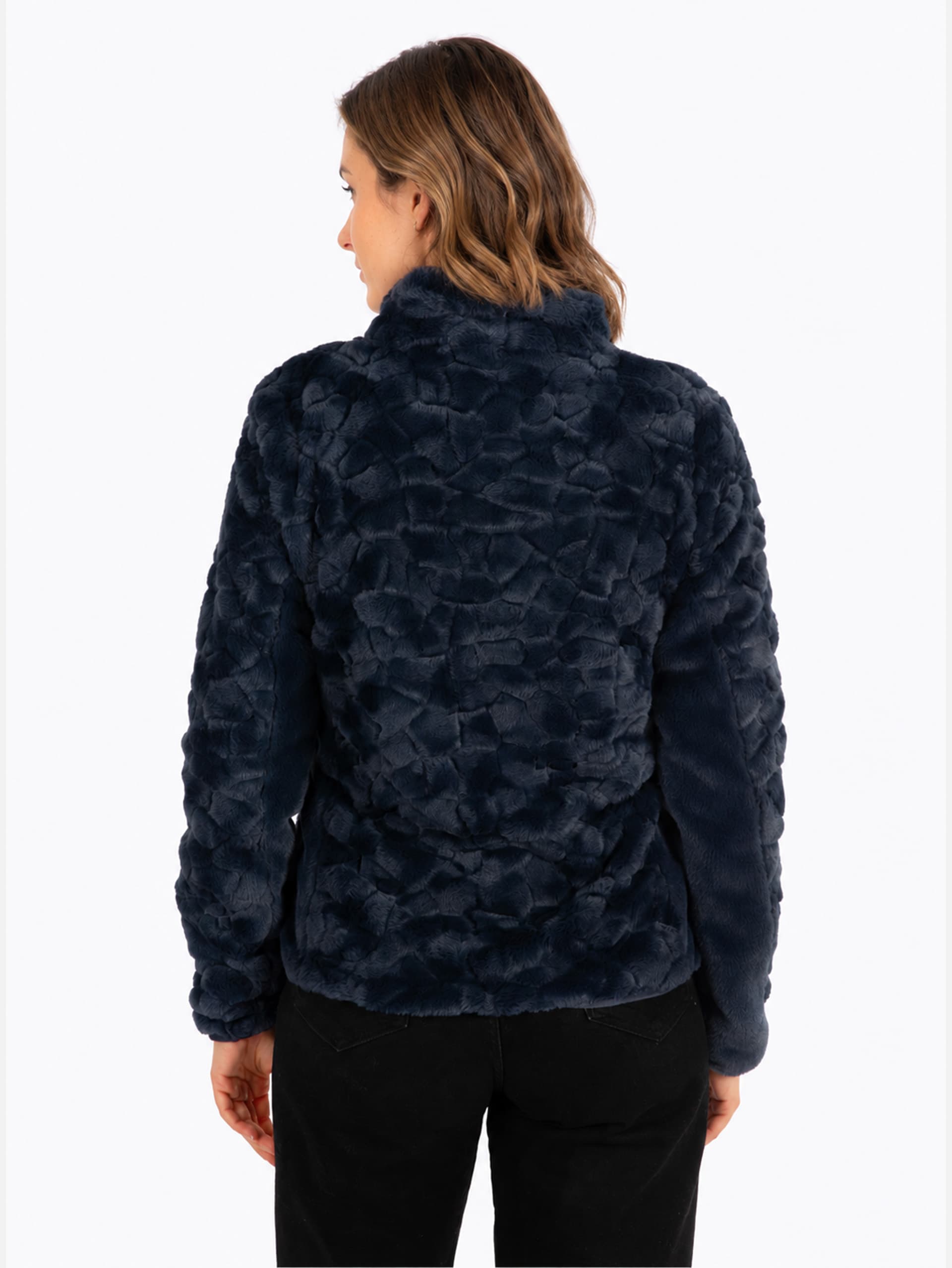 VESTE FAUSSE FOURRURE VINCI - NAVY