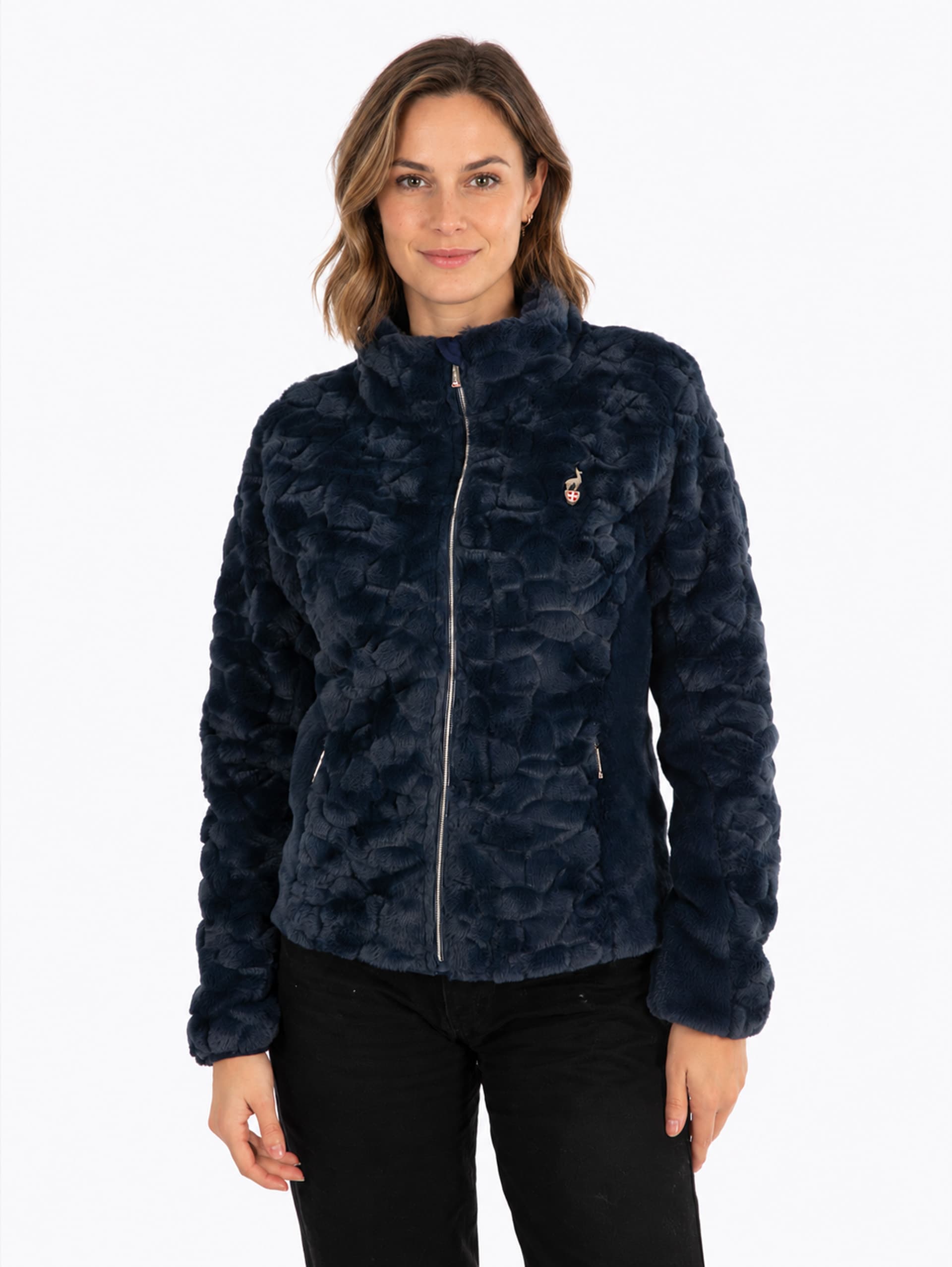 VESTE FAUSSE FOURRURE VINCI - NAVY
