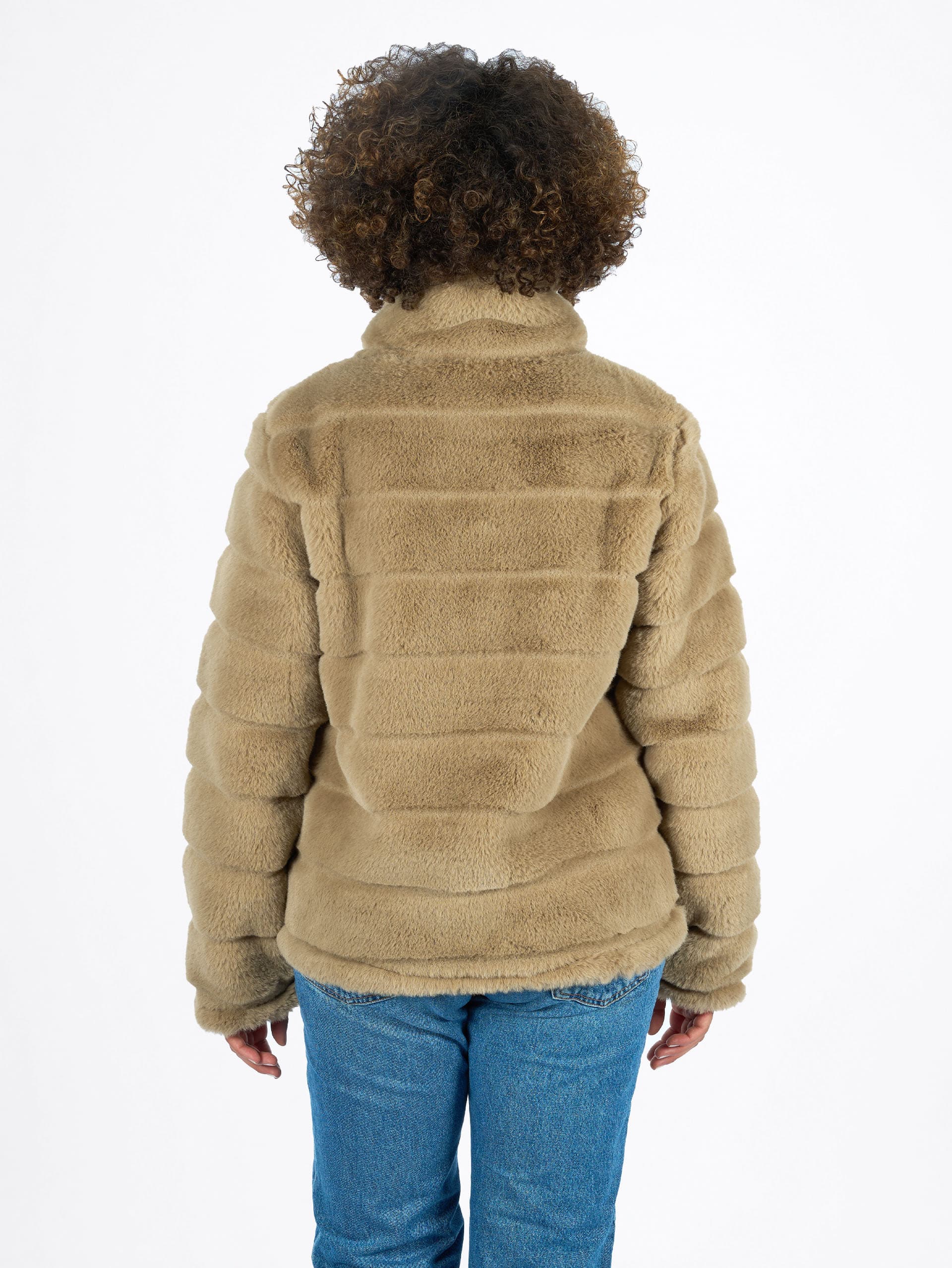 VESTE FAUSSE FOURRURE CAPPA - TAUPE