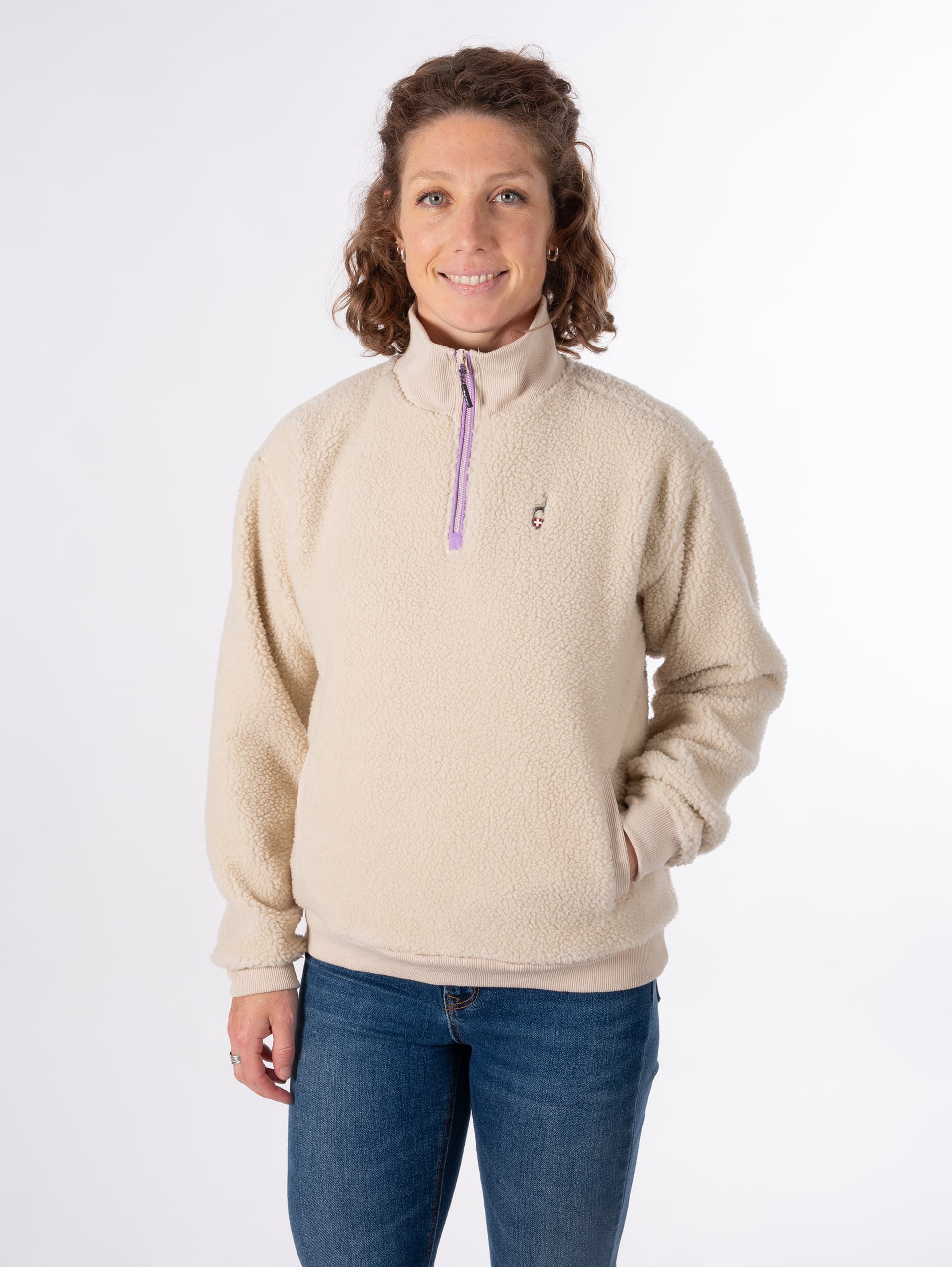 CLARA FLEECE JACKET - GREIGE