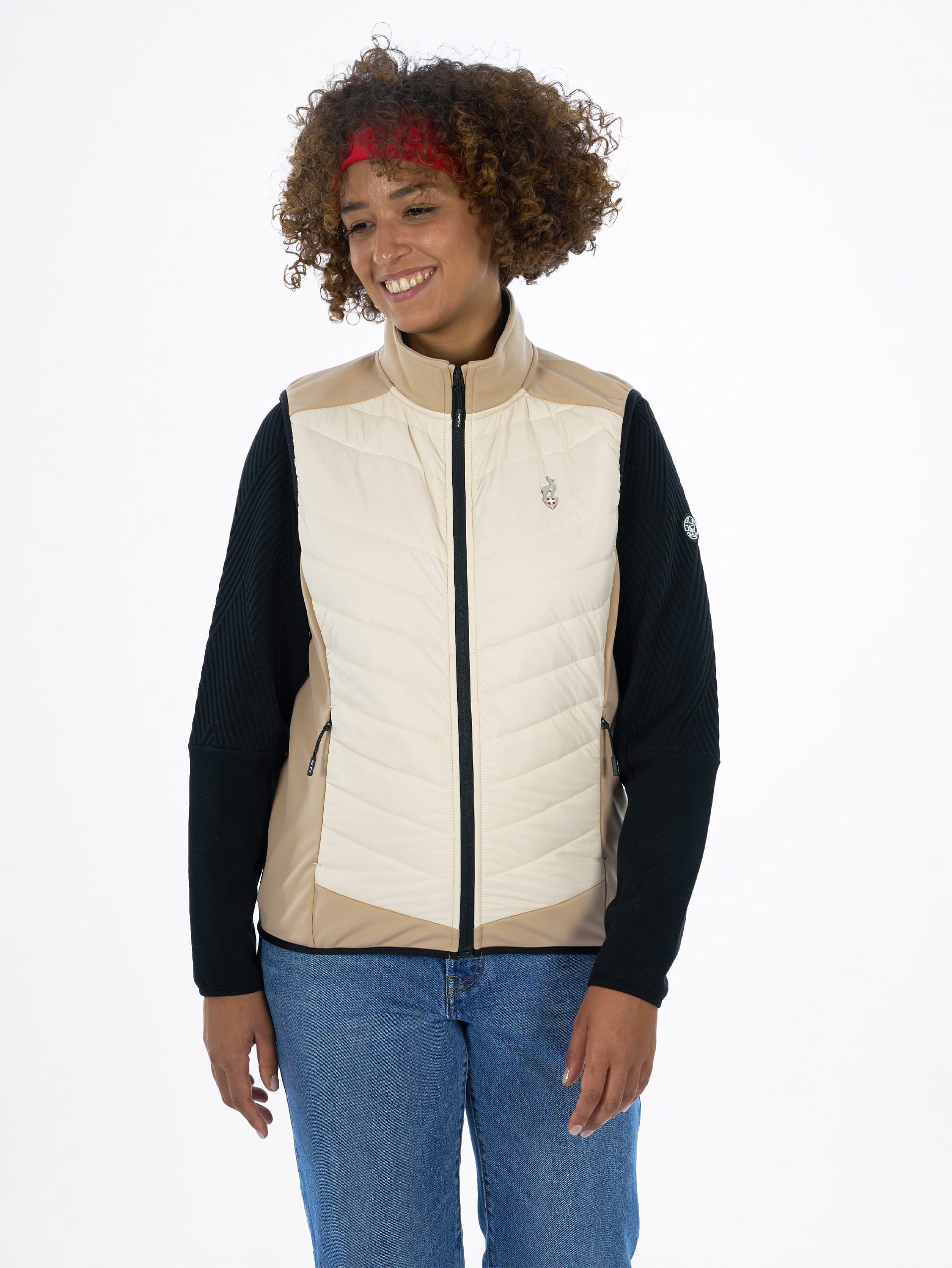 VESTE HYBRIDE SANS MANCHES EPINA FEMME - CAPPUCCINO