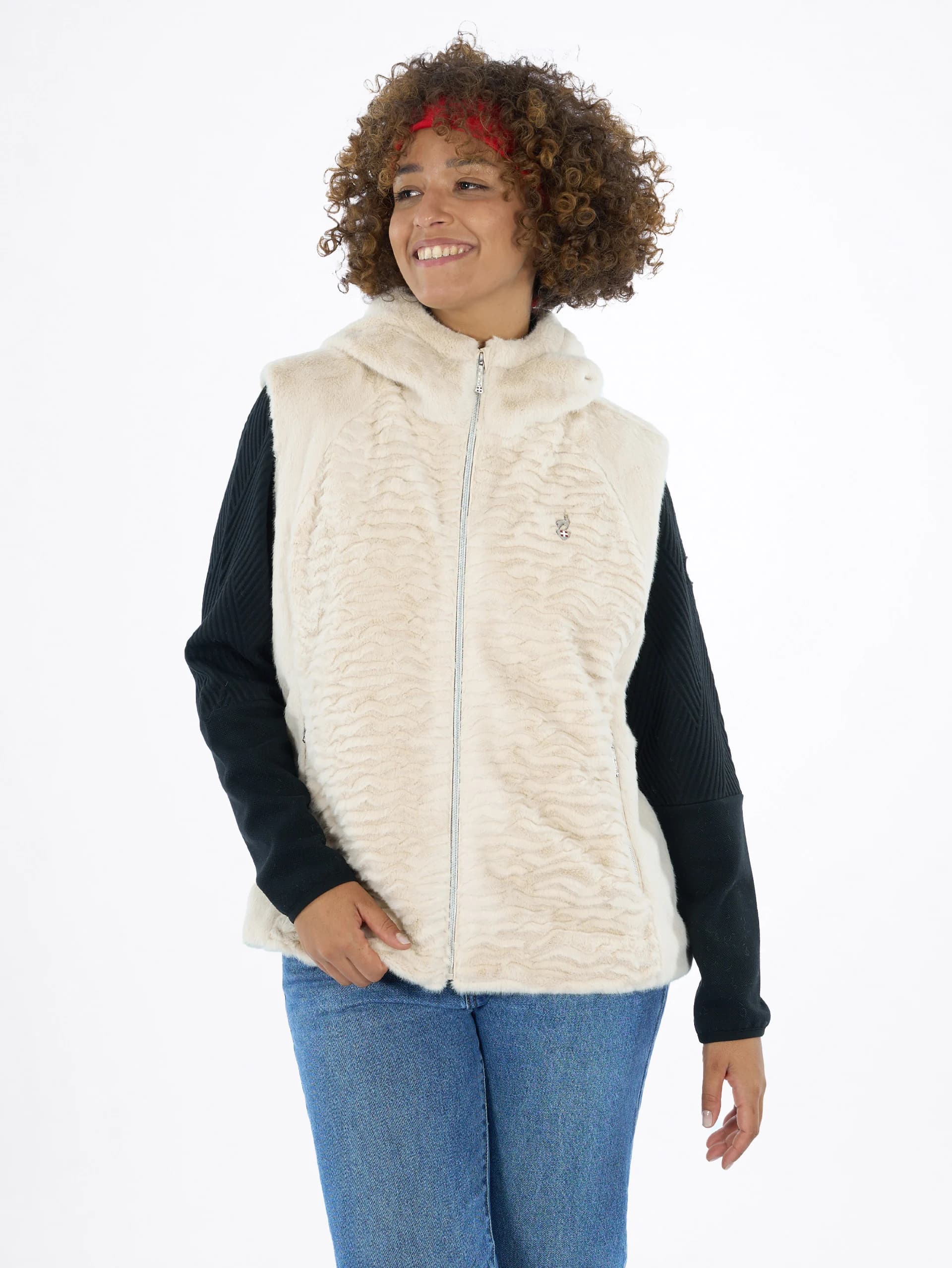 VESTE FAUSSE FOURRURE SANS MANCHES ENIDE FEMME - SWANN