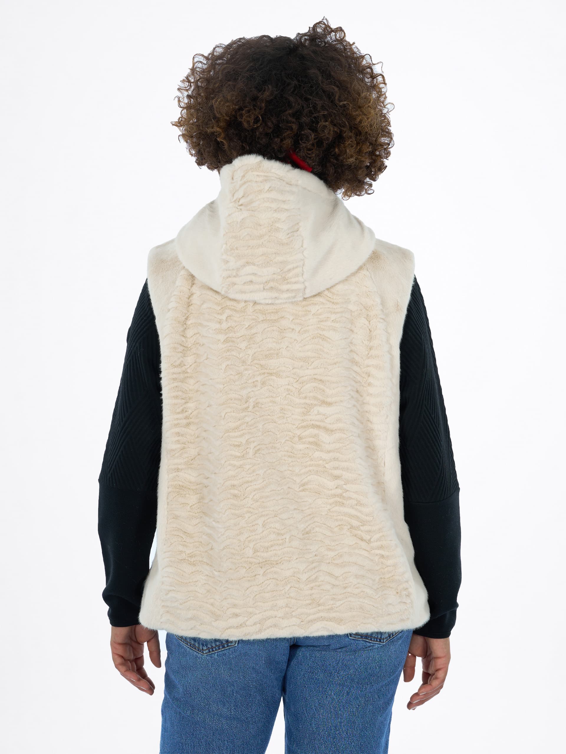 VESTE FAUSSE FOURRURE SANS MANCHES ENIDE FEMME - SWANN