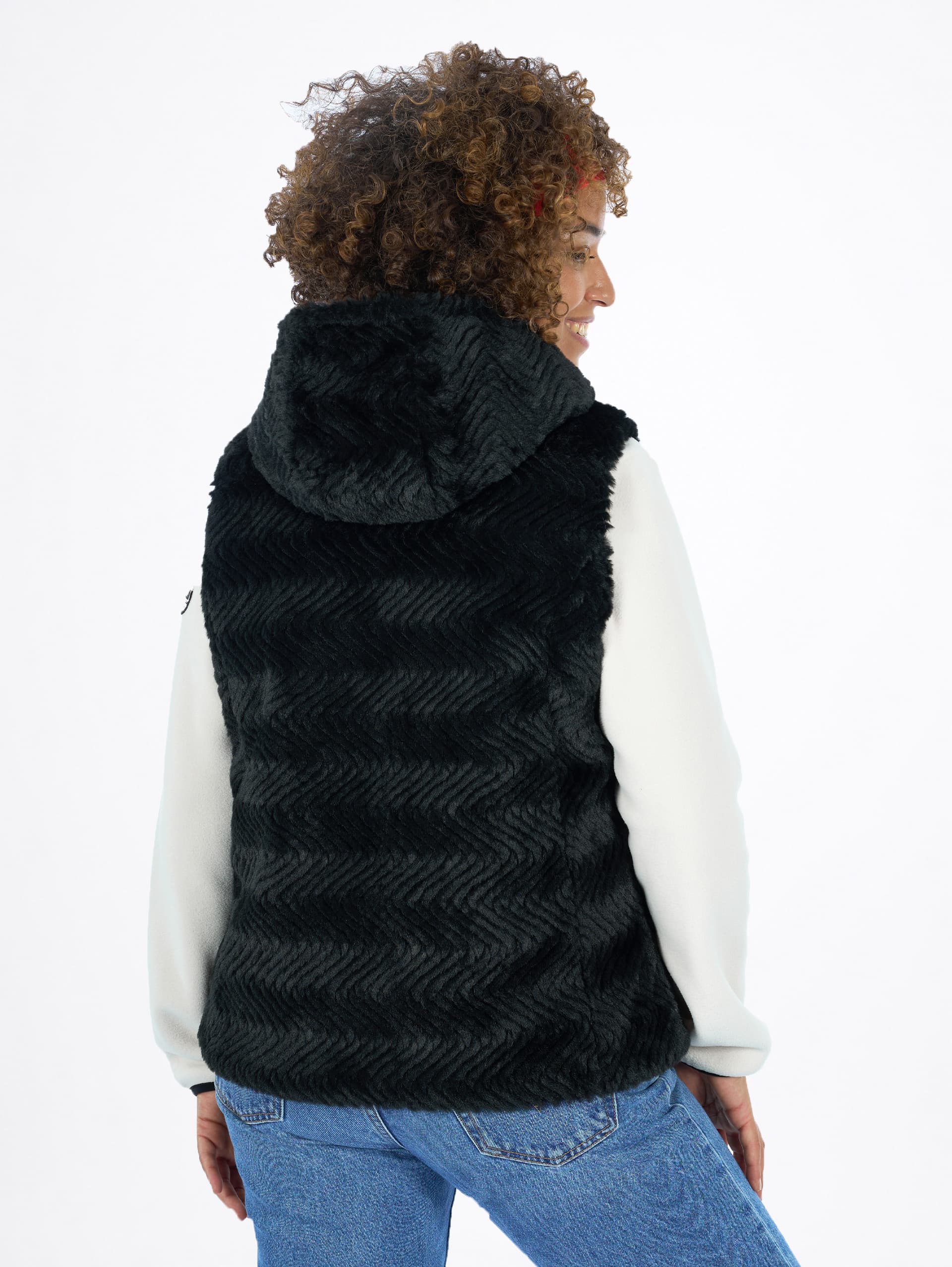 VESTE FAUSSE FOURRURE FEMME ELSIE - BLACK 1