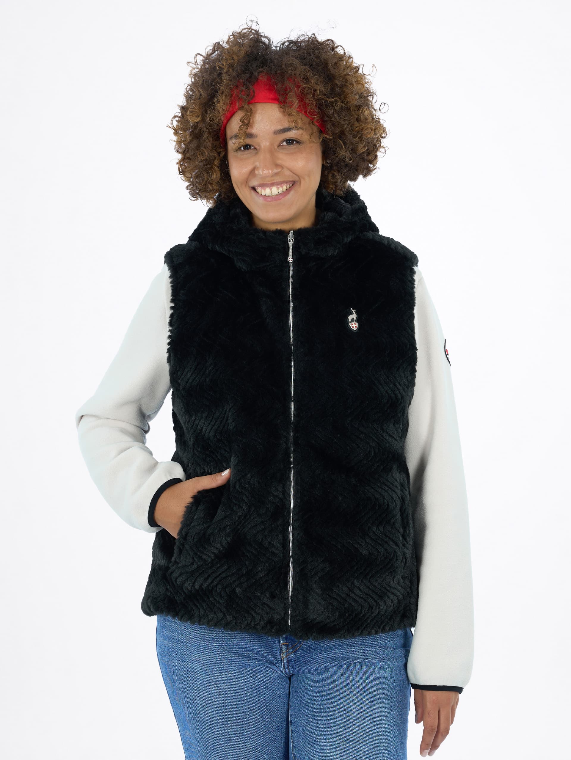 VESTE FAUSSE FOURRURE FEMME ELSIE - BLACK 1