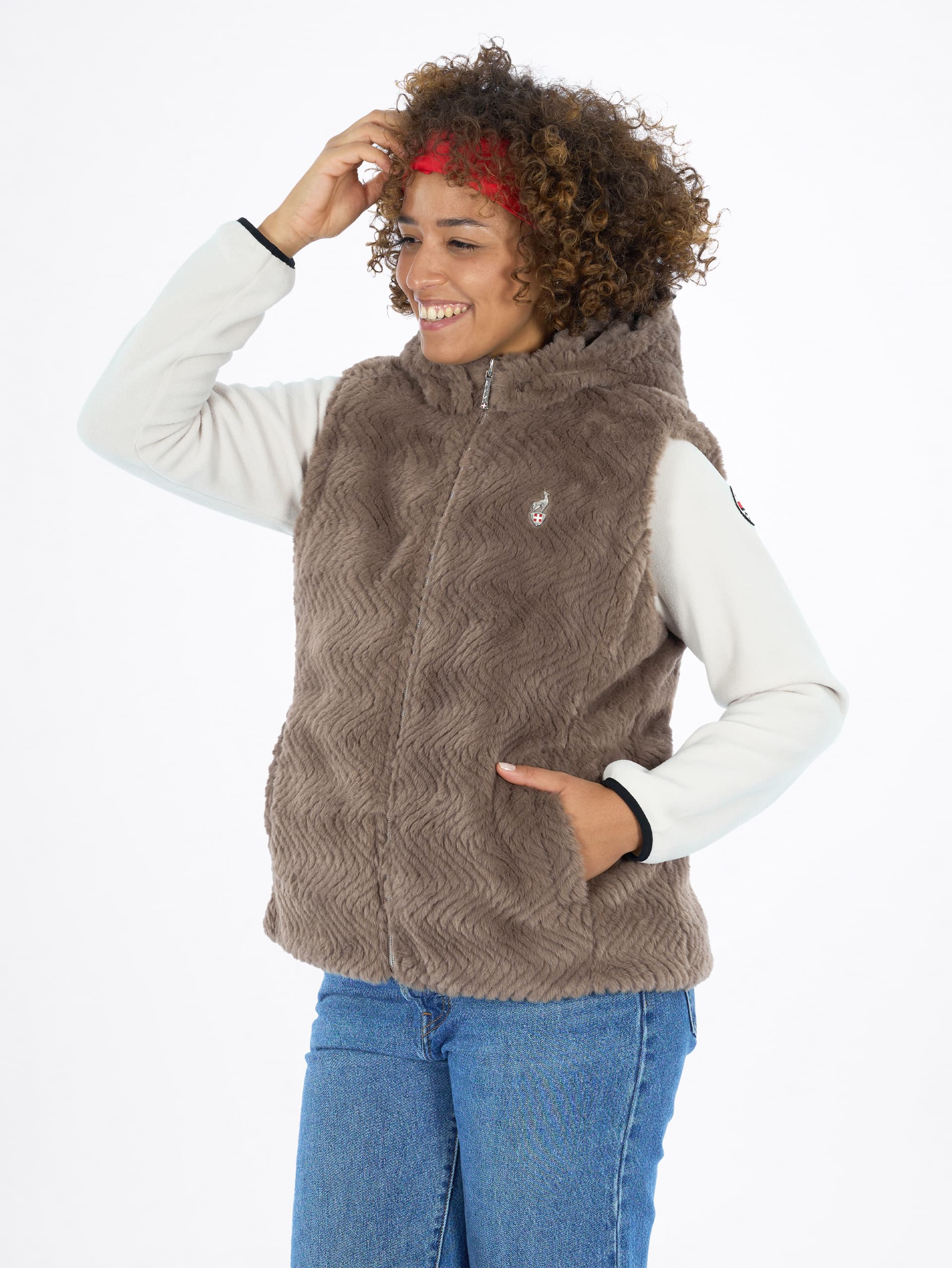 VESTE FAUSSE FOURRURE FEMME ELSIE - CAPPUCCINO