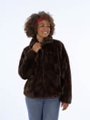 VESTE FAUSSE FOURRURE FEMME ENORA - CHOCO