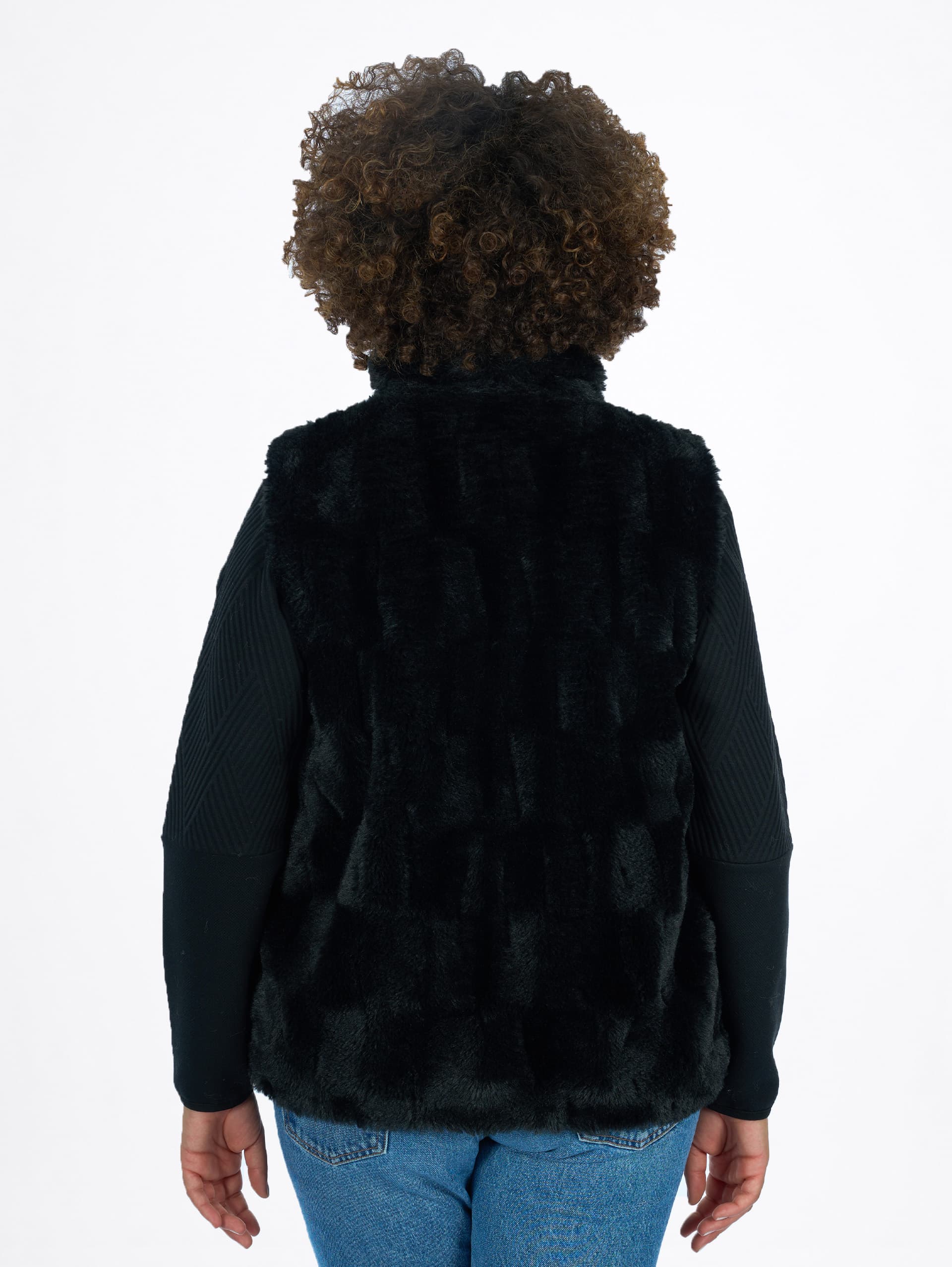 VESTE FAUSSE FOURRURE FEMME EROMY - BLACK