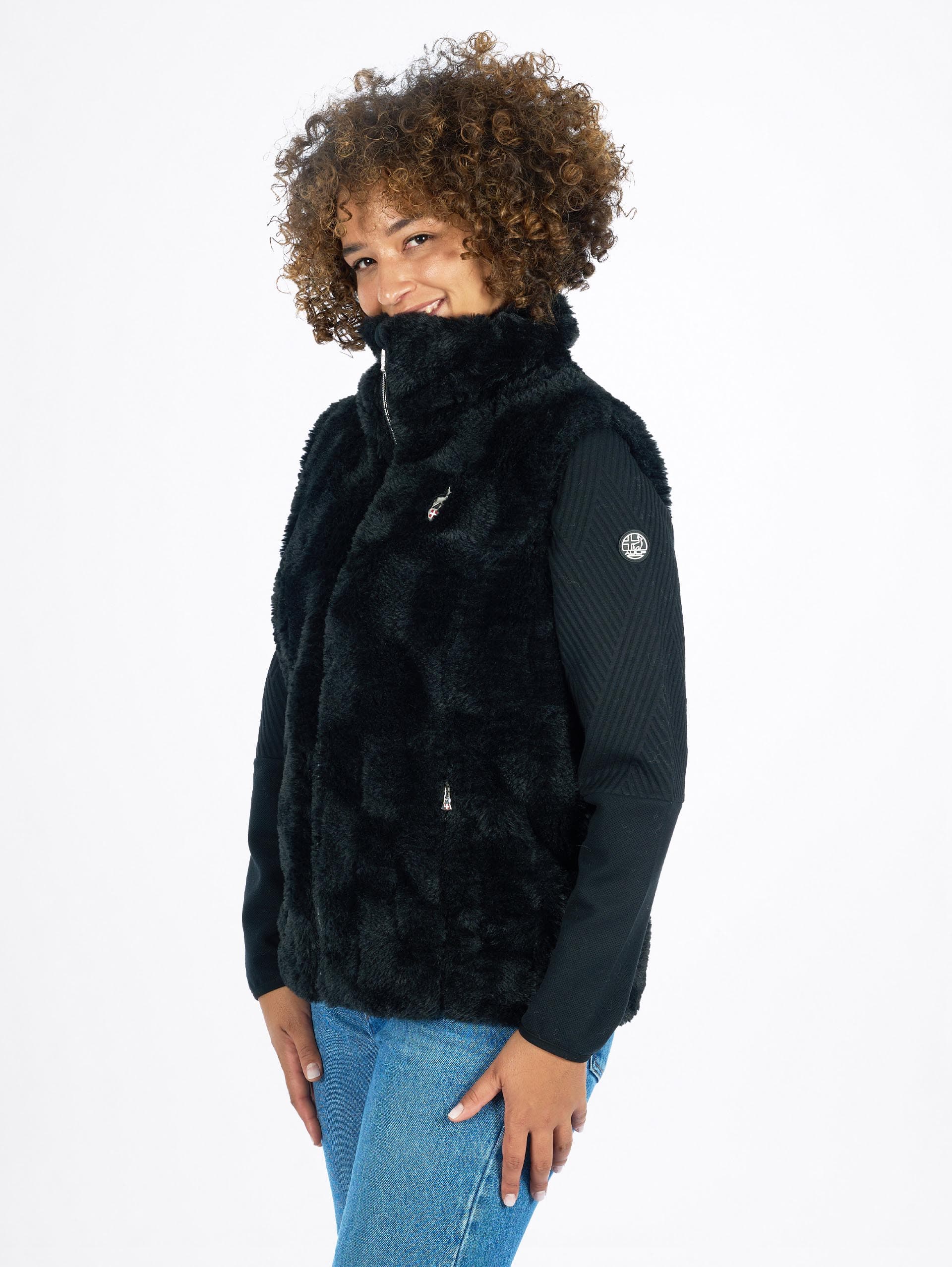 VESTE FAUSSE FOURRURE FEMME EROMY - BLACK