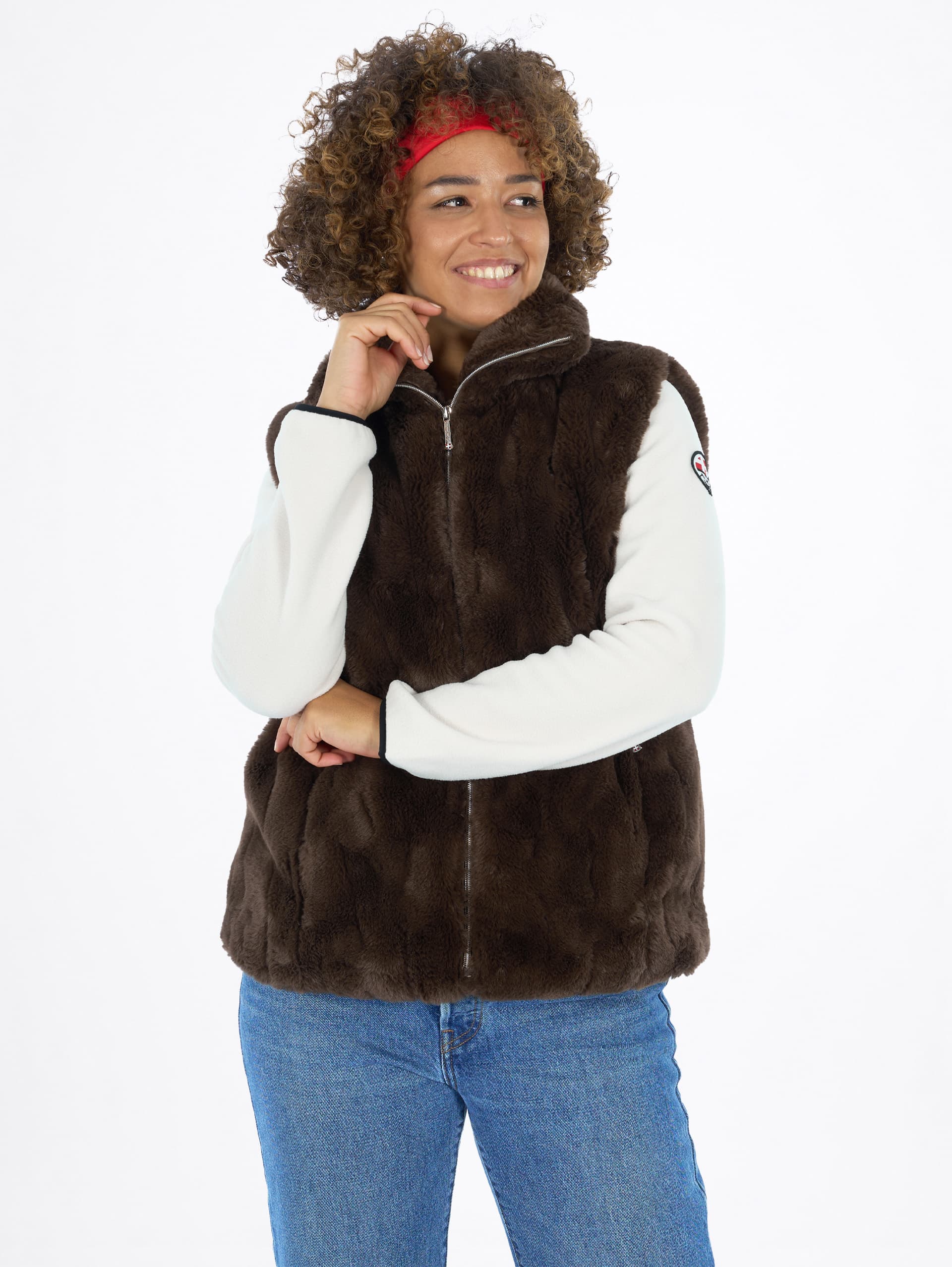 VESTE FAUSSE FOURRURE FEMME EROMY - CHOCO