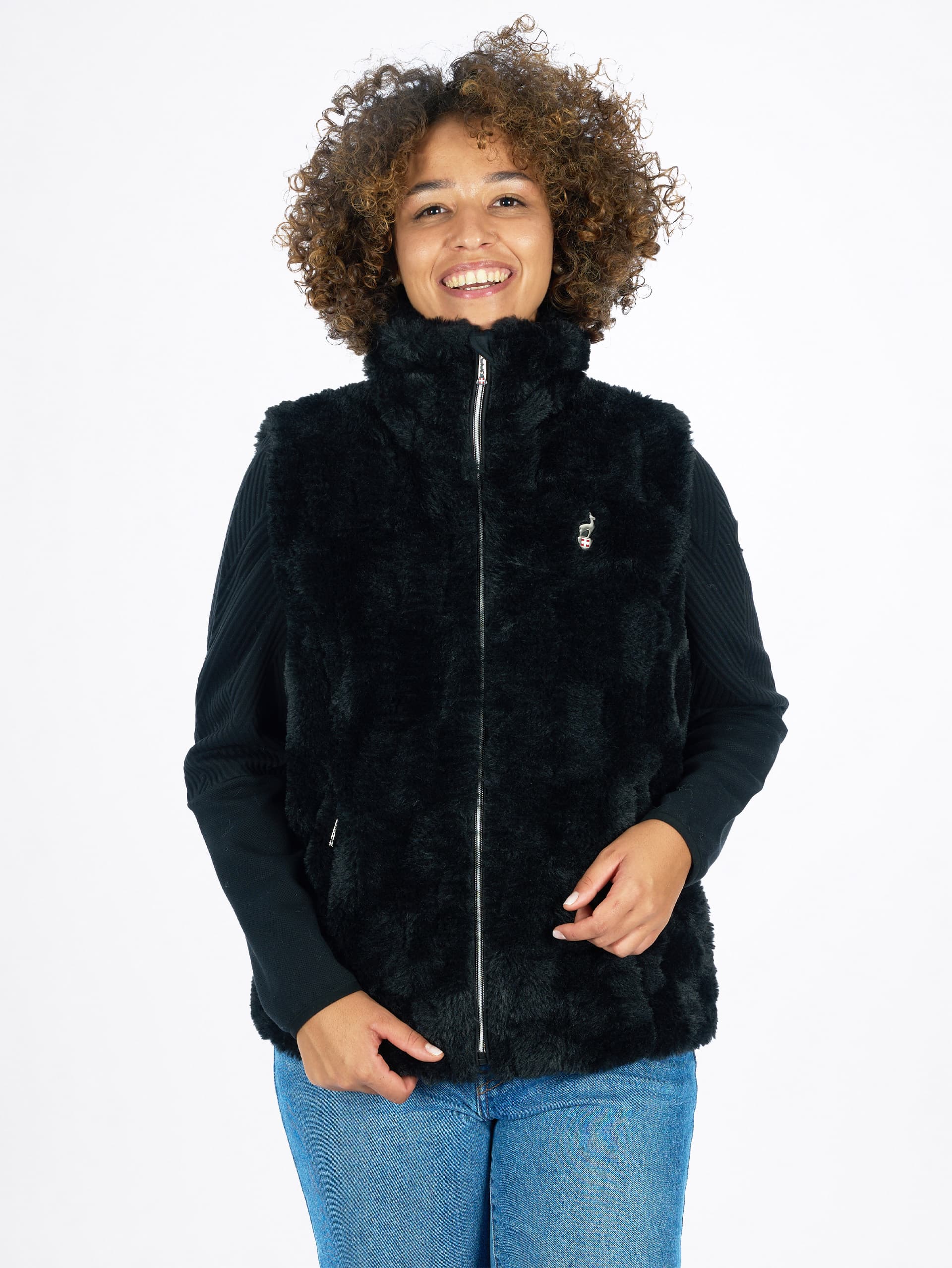 VESTE FAUSSE FOURRURE FEMME EROMY - BLACK