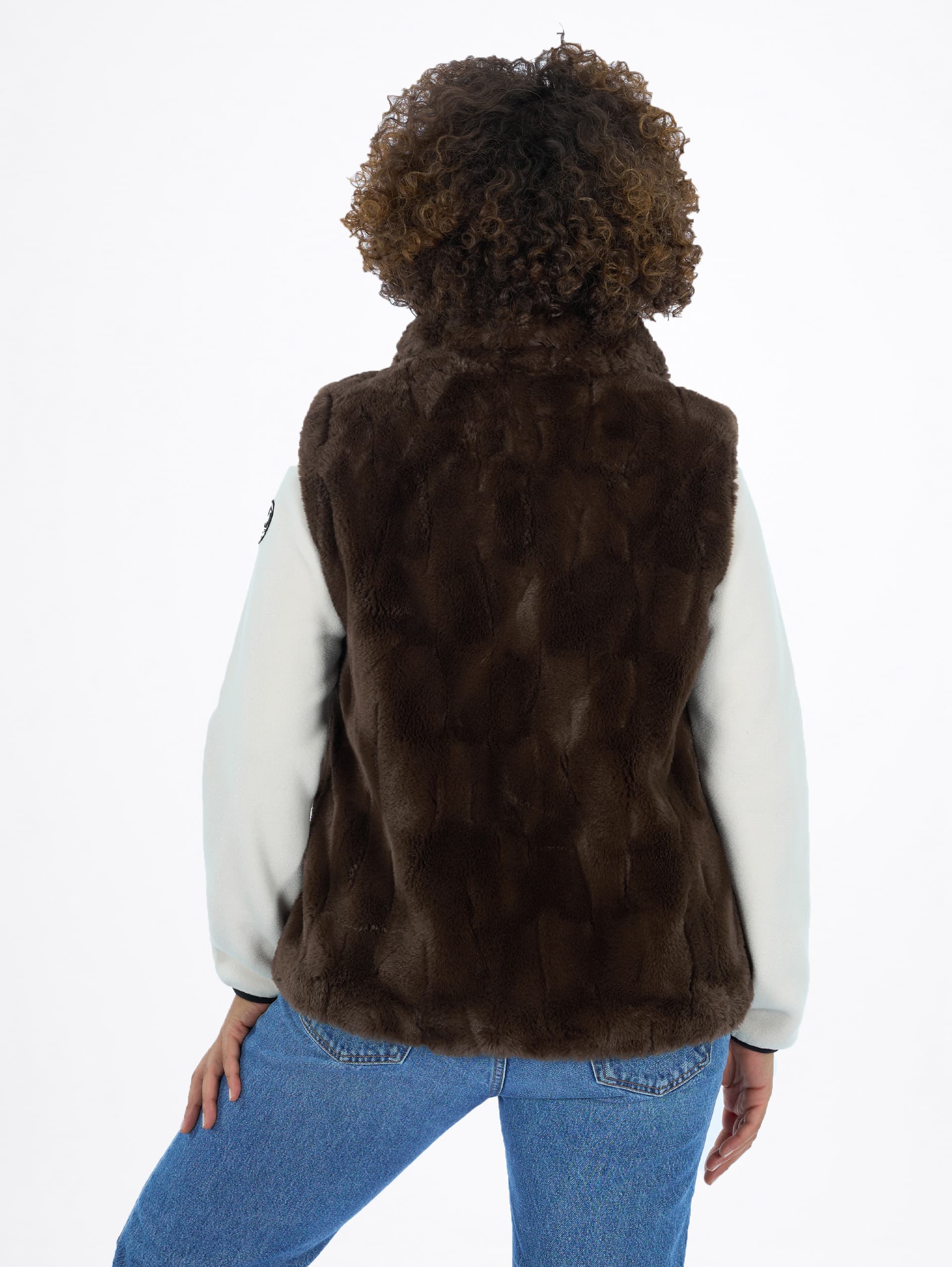 VESTE FAUSSE FOURRURE FEMME EROMY - CHOCO