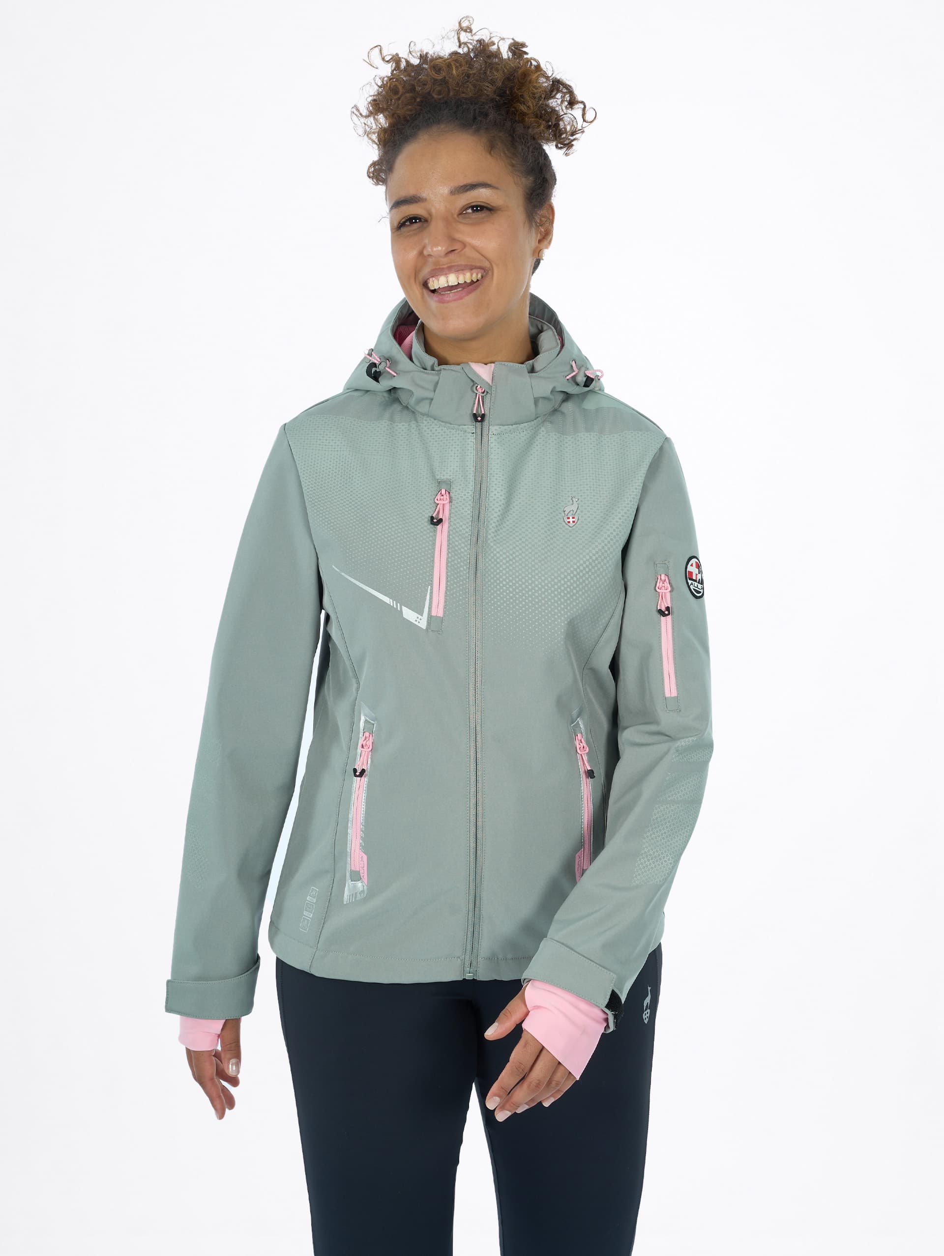 VESTE SOFTSHELL FEMME NELKA - LICHEN