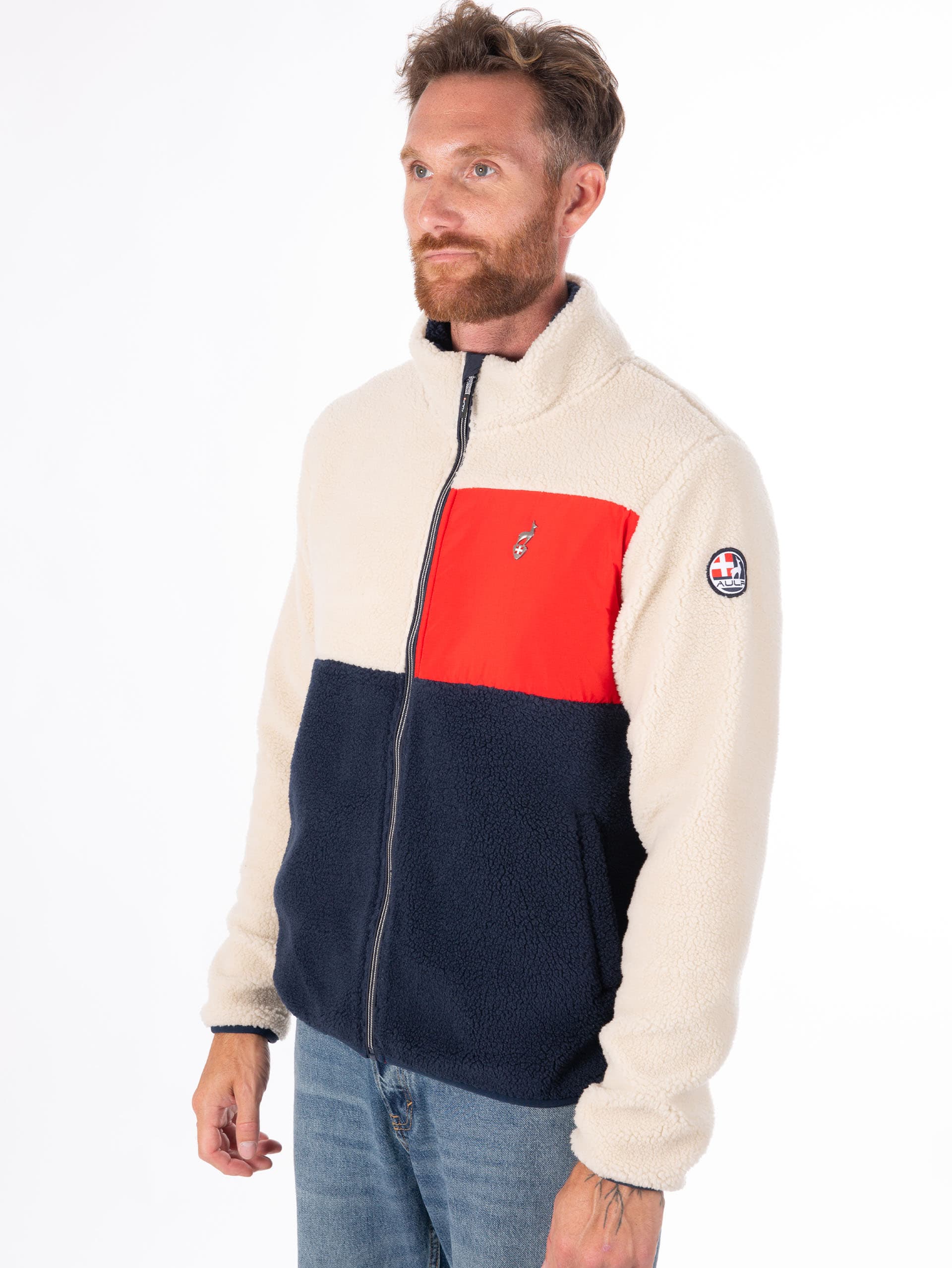 NAVY/FLAME RED