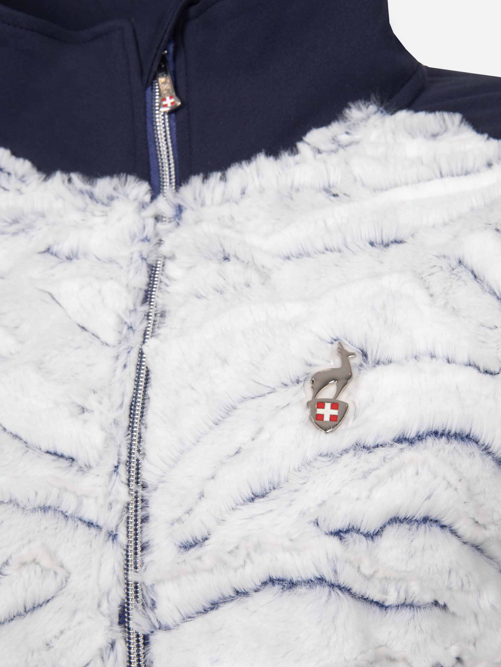 veste fausse fourrure TOUBA - NAVY OFFWHITE