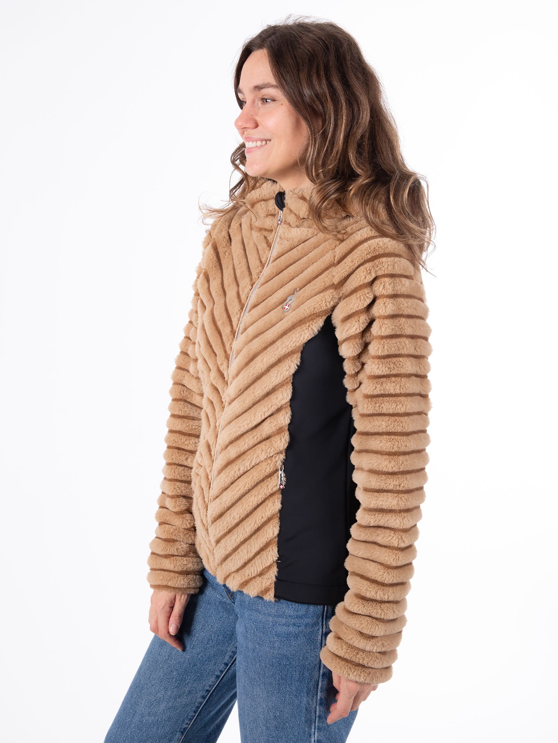 Veste fausse fourrure VISON - OAT MILK