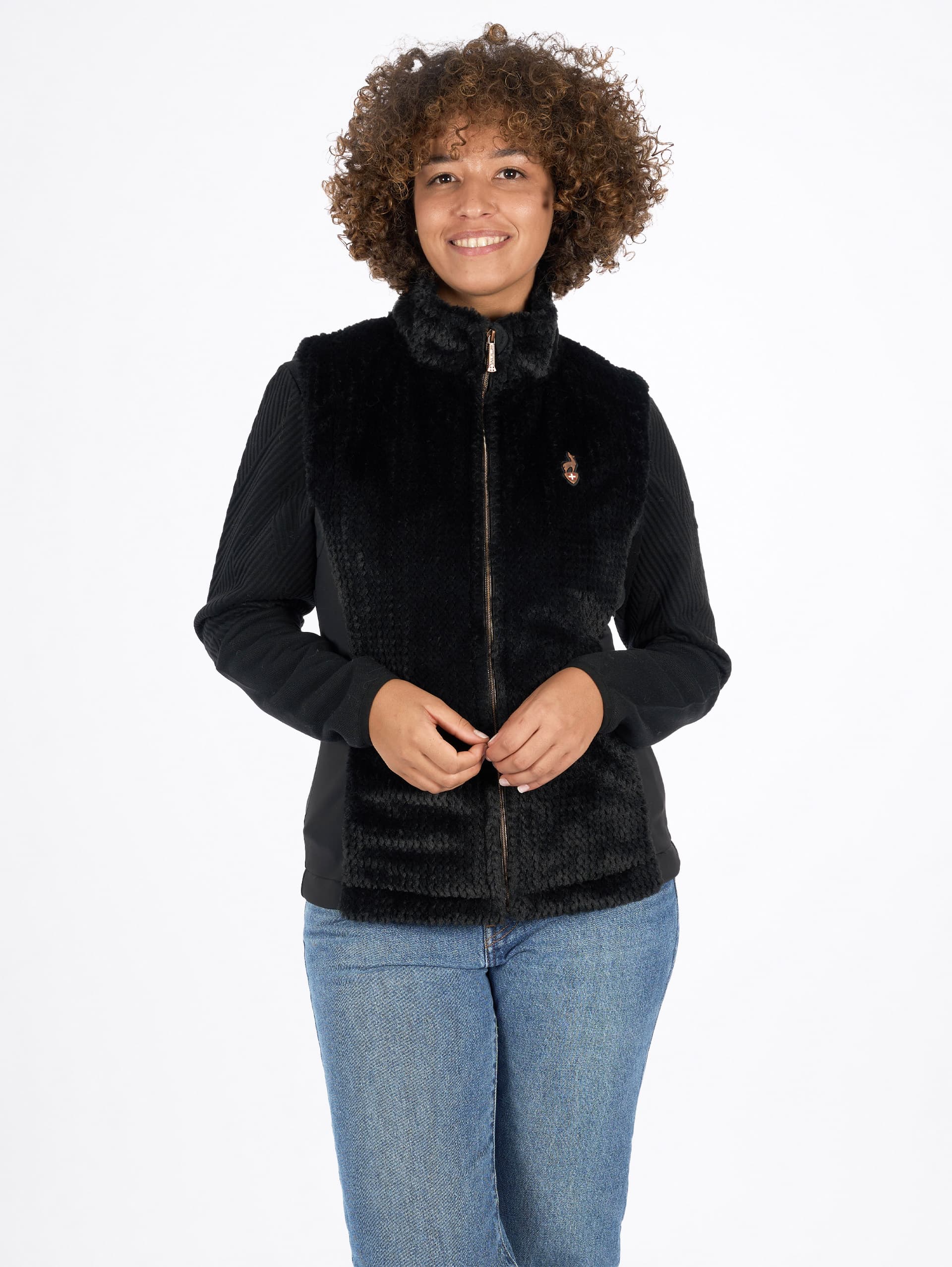 VESTE FAUSSE FOURRURE FEMME CANEL - BLACK 1