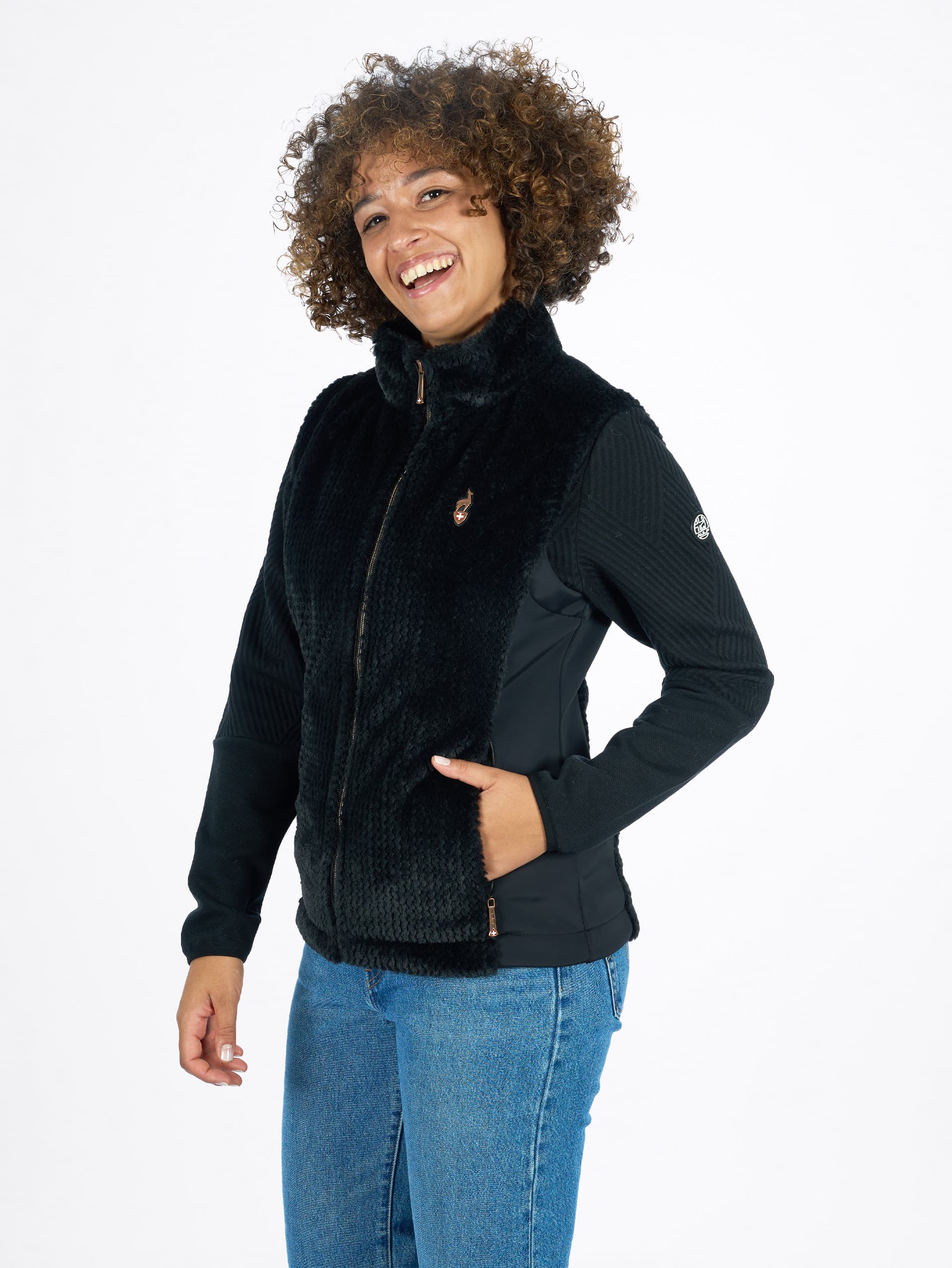 VESTE FAUSSE FOURRURE FEMME CANEL - BLACK 1