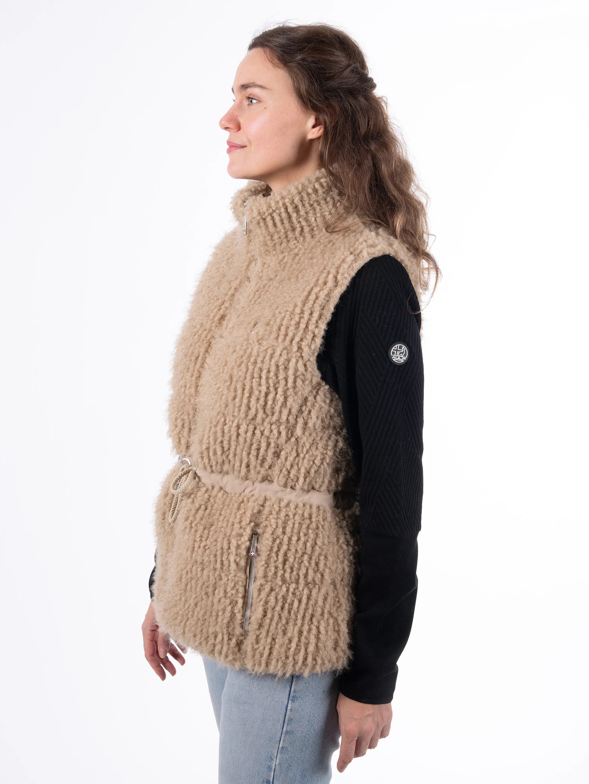 CHANY SLEEVELESS WOMEN'S JACKET - TAUPE