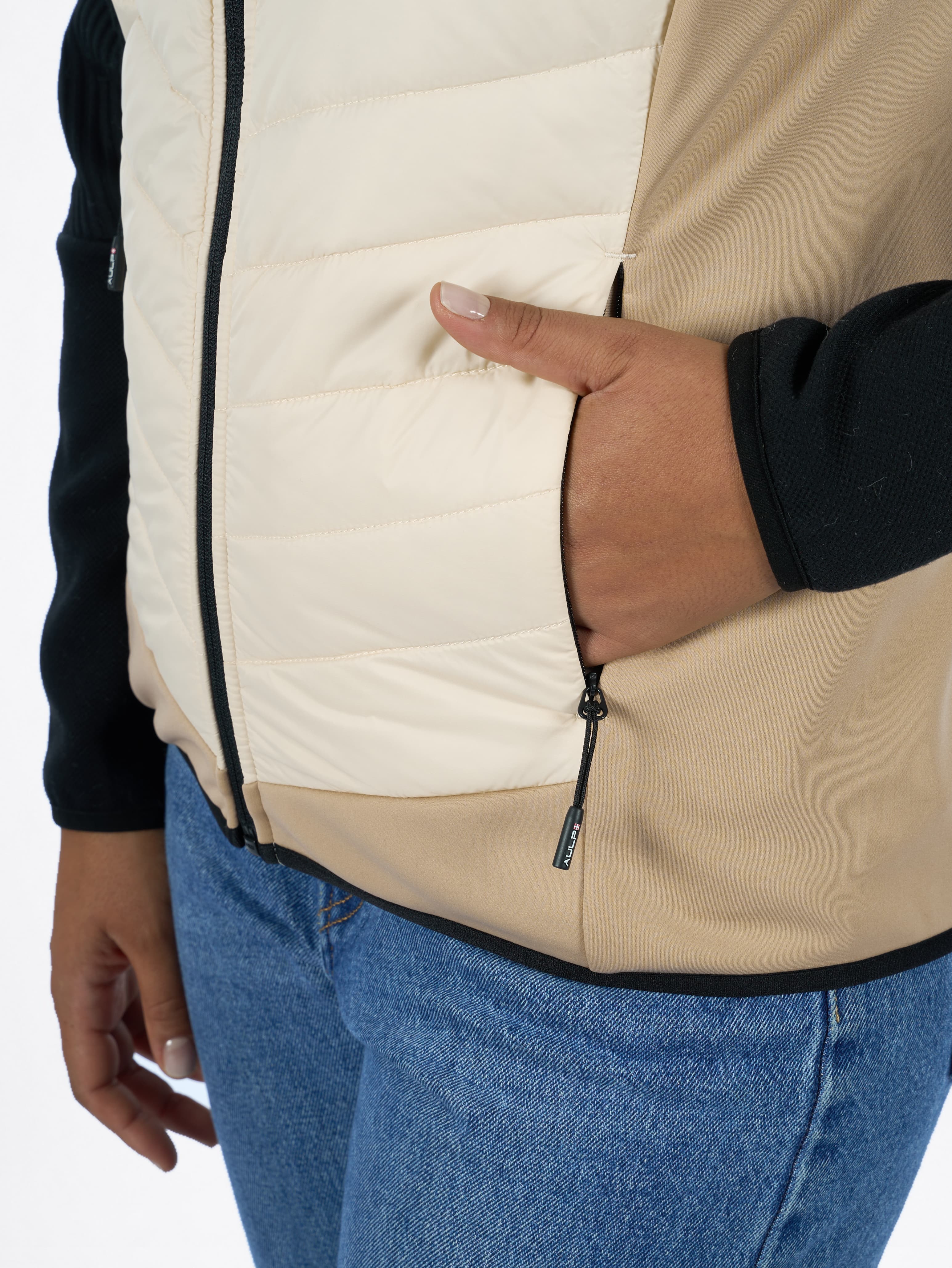 VESTE HYBRIDE SANS MANCHES EPINA FEMME - CAPPUCCINO