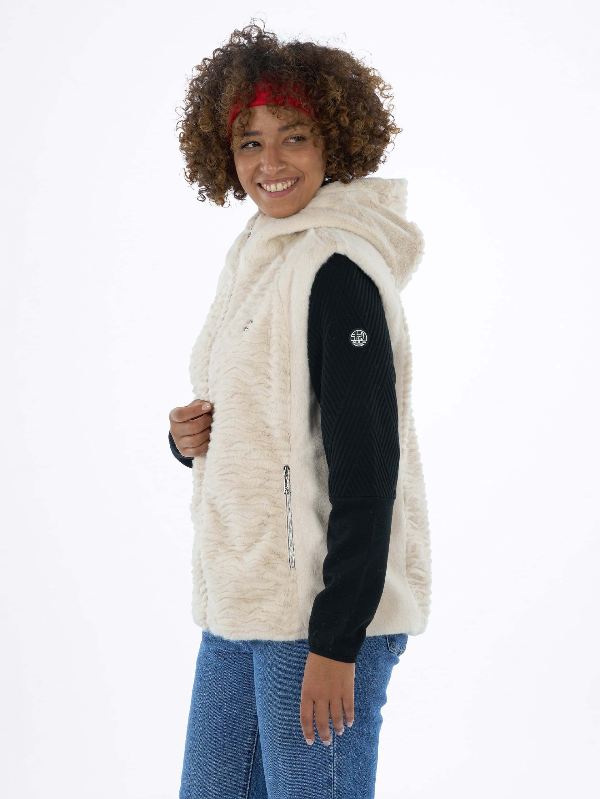 VESTE FAUSSE FOURRURE SANS MANCHES ENIDE FEMME - SWANN