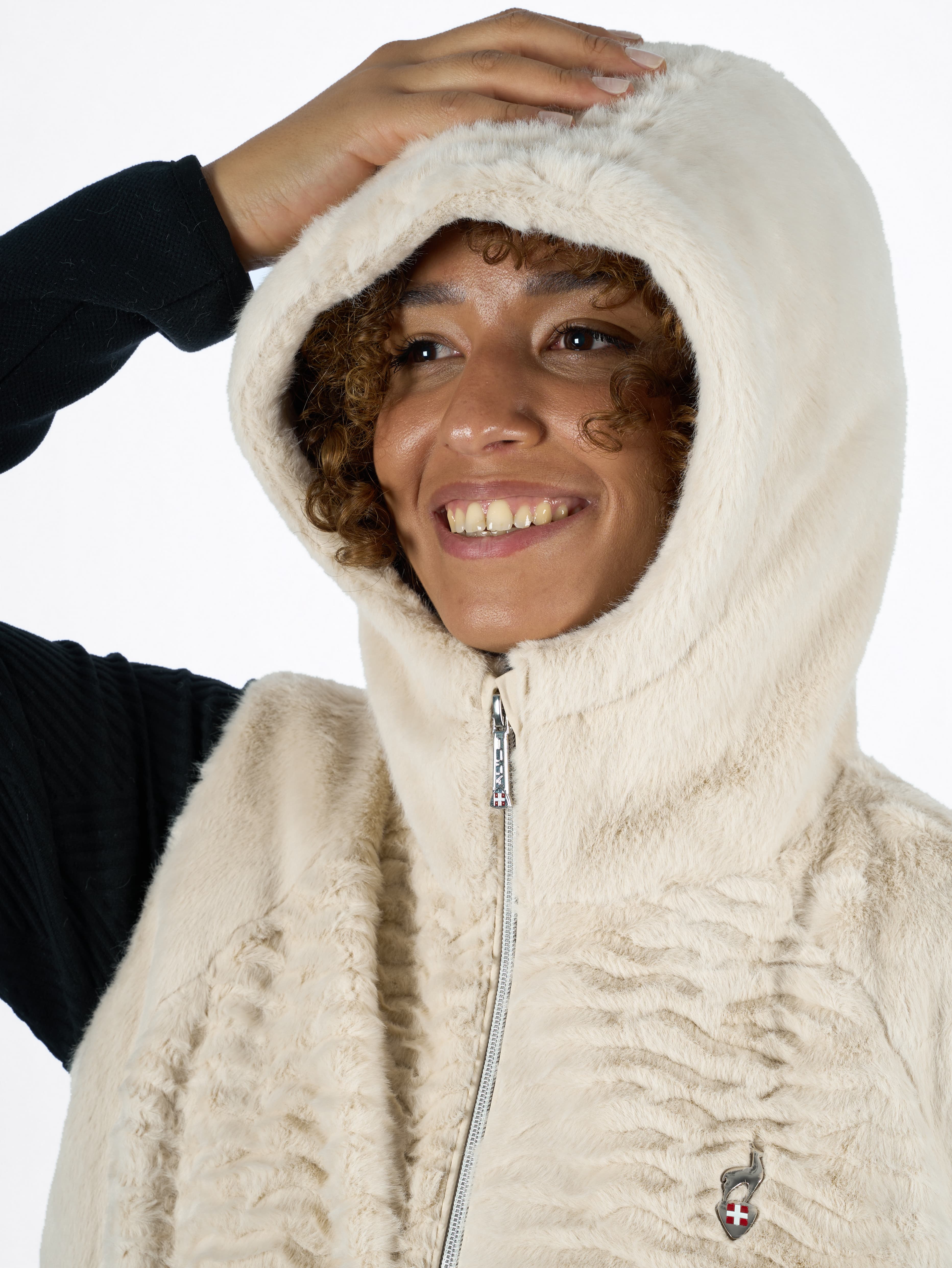 VESTE FAUSSE FOURRURE SANS MANCHES ENIDE FEMME - SWANN