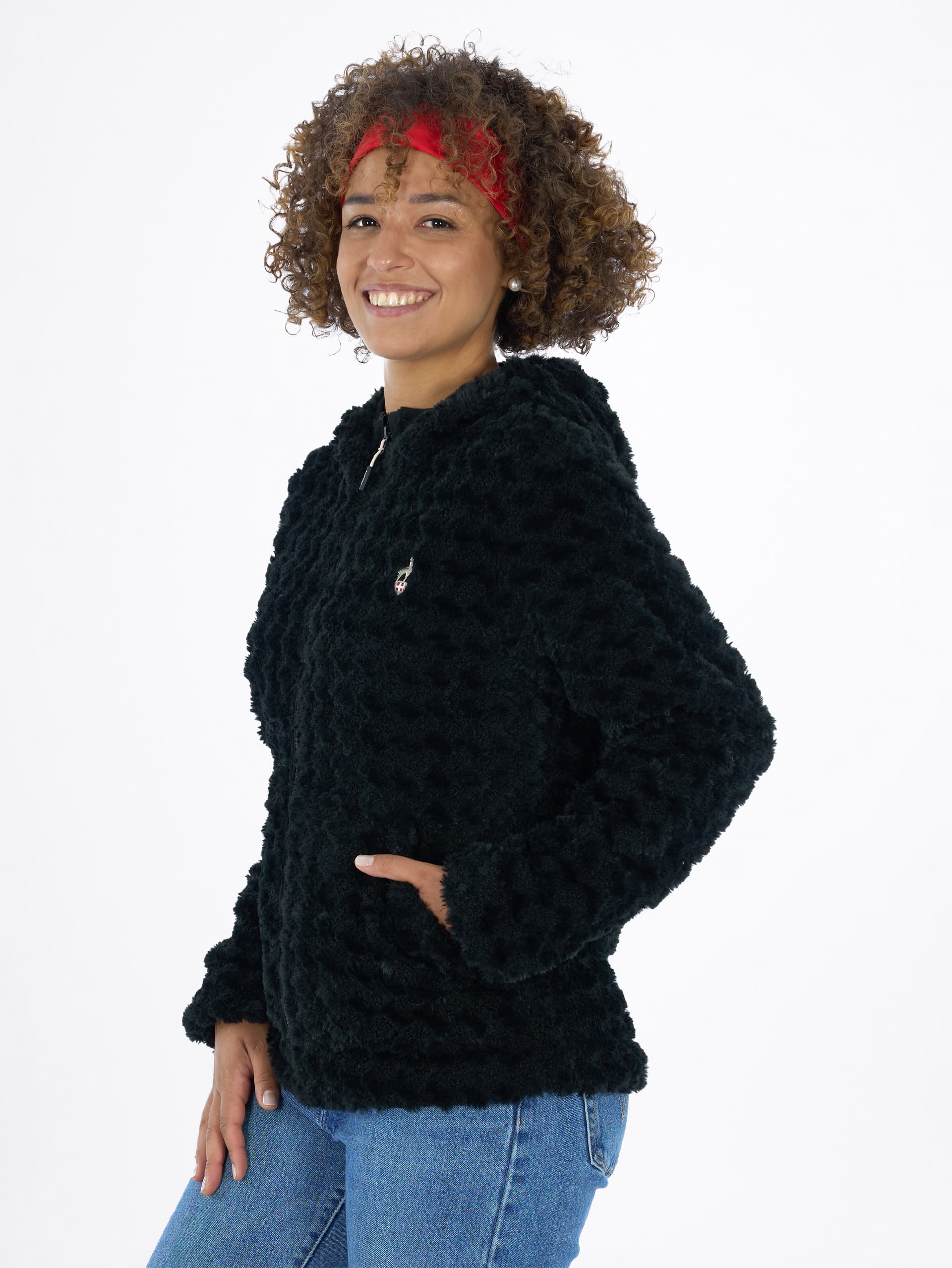 VESTE FAUSSE FOURRURE FEMME EPONA - BLACK